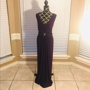ALEX EVENINGS EGGPLANT PURPLE EVENING GOWN